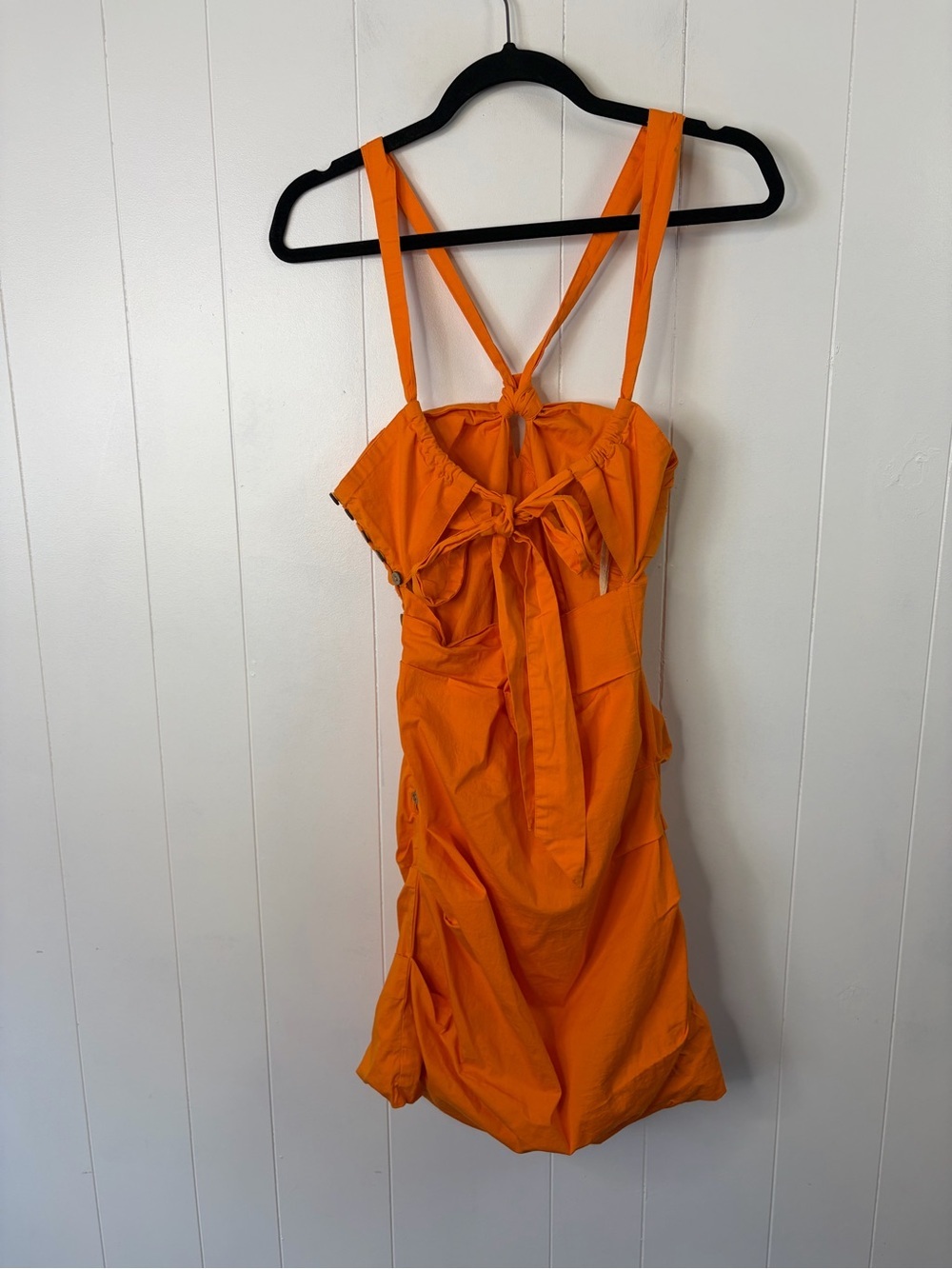 Free People Who Is She Dress Size Small Orange Halter Mini Cutout Bodycon Y2K - Picture 9 of 13
